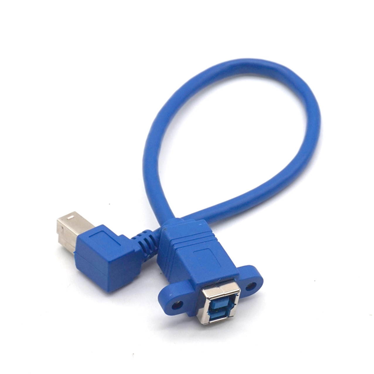 Weastlinks USB 3.0 B Male 90 Degree Right Angle to B Female USB3.0 BM to BF printer cable for Printers scanners Hard Disk 30cm(1ft)