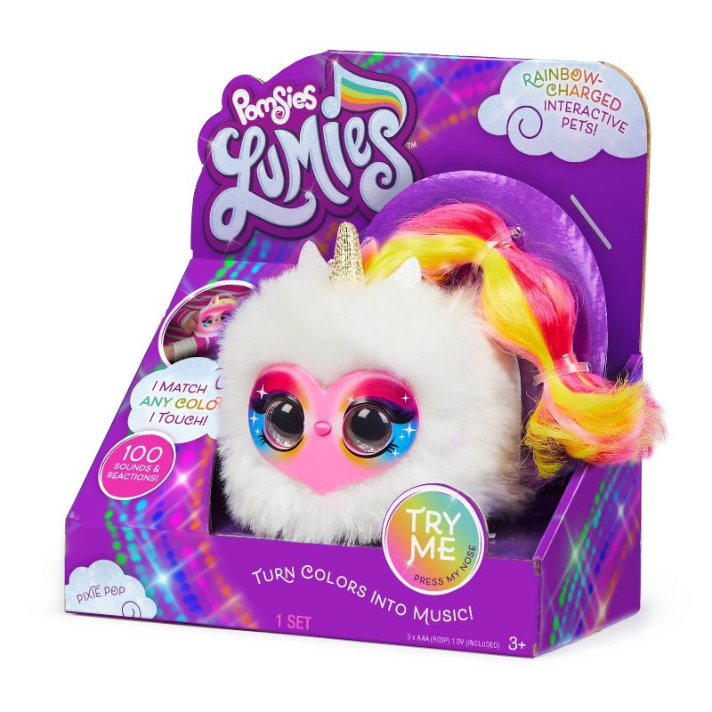 Pomsies Lumies - Rainbow Charged Interactive Pet - Pixie Pop