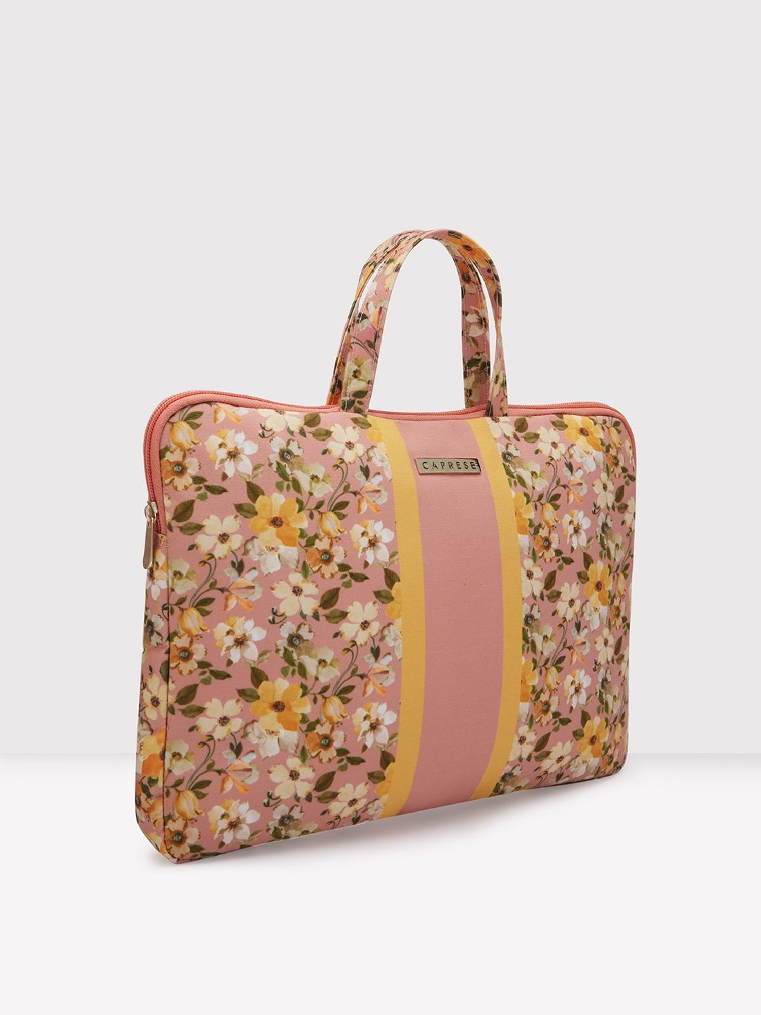 Caprese Pink Canvas Large Laptop Messenger Bag