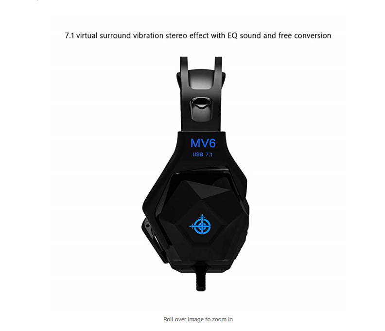 Docooler 7.1 Virtual Surround Sound Stereo Headset Wired Headphones Gaming Earphones for Computer PC Magic-Refiner MV6