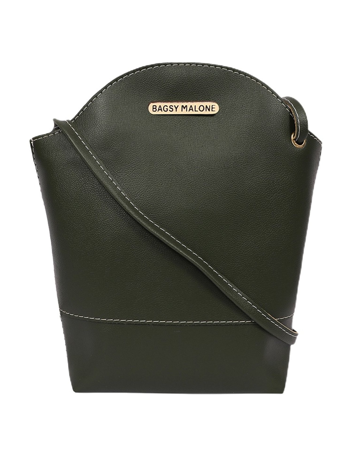 Bagsy Malone Green Solid Medium Handbag