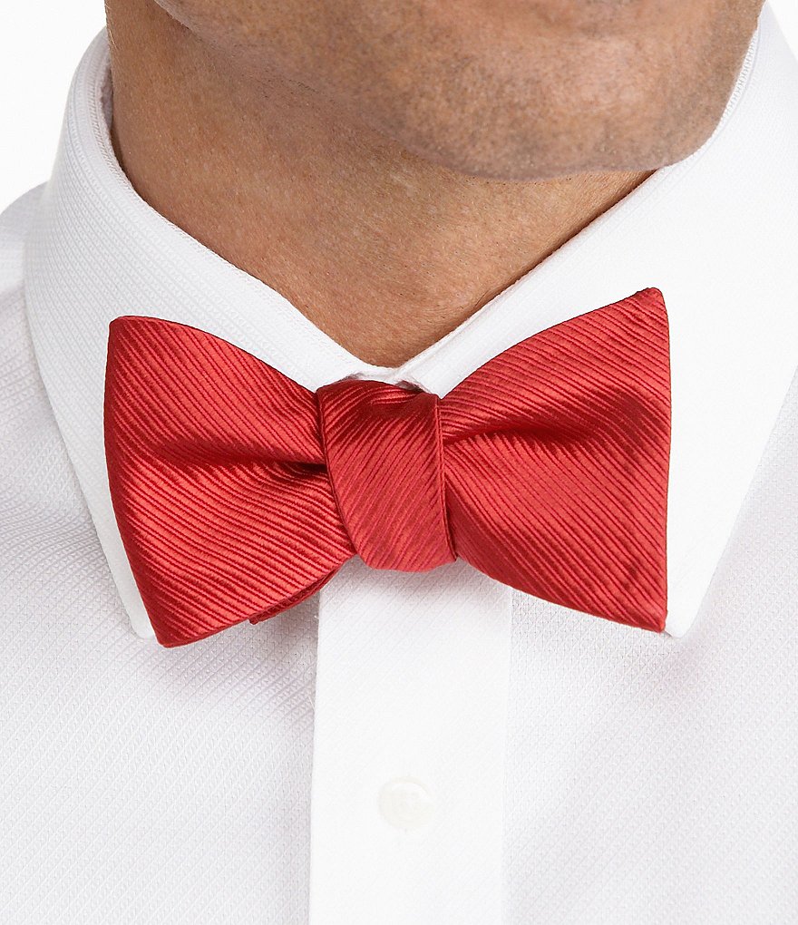 Cremieux Solid Ribbed Bow Tie