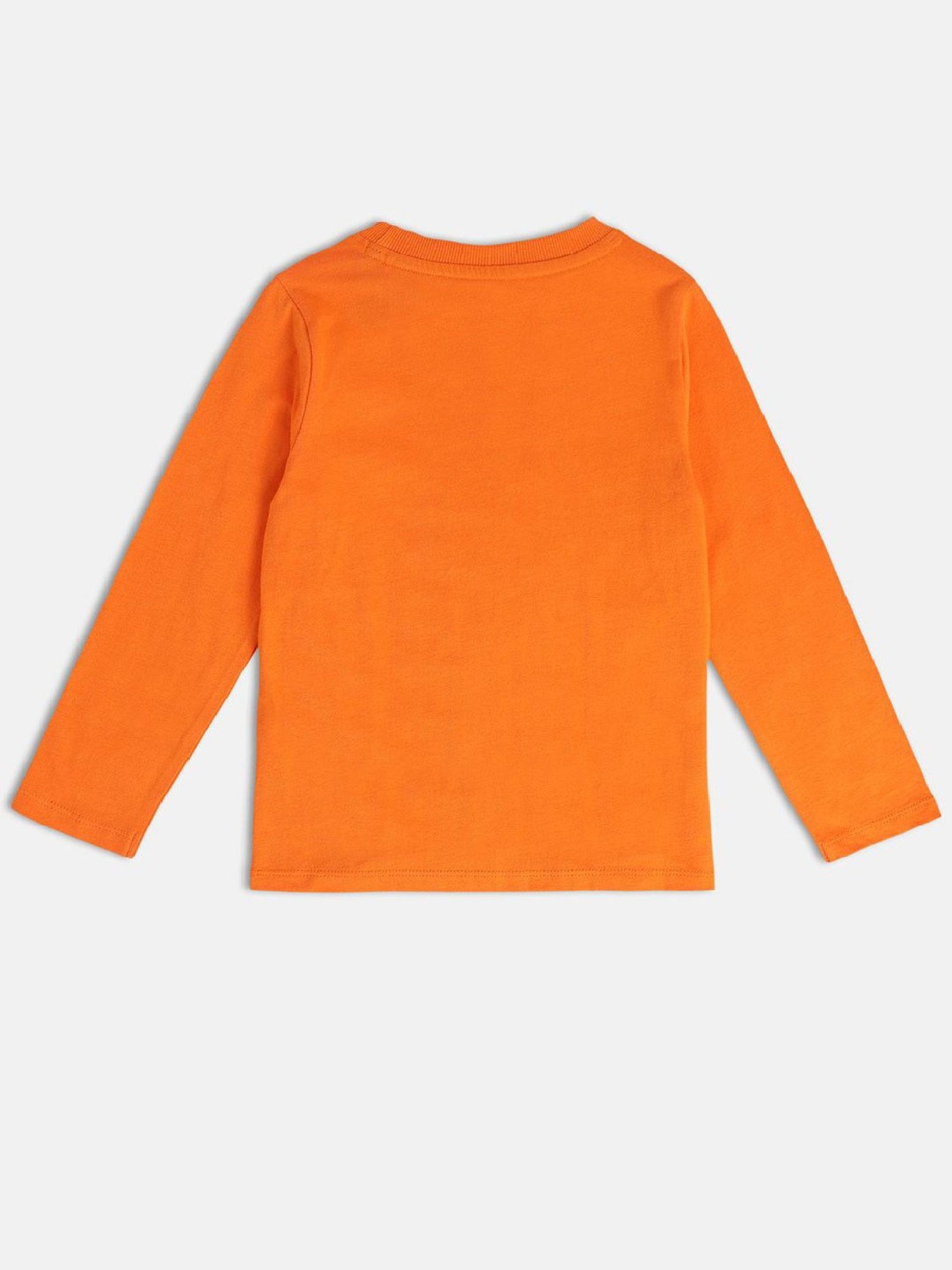MINIKLUB Kids Orange Printed Full Sleeves T-Shirt