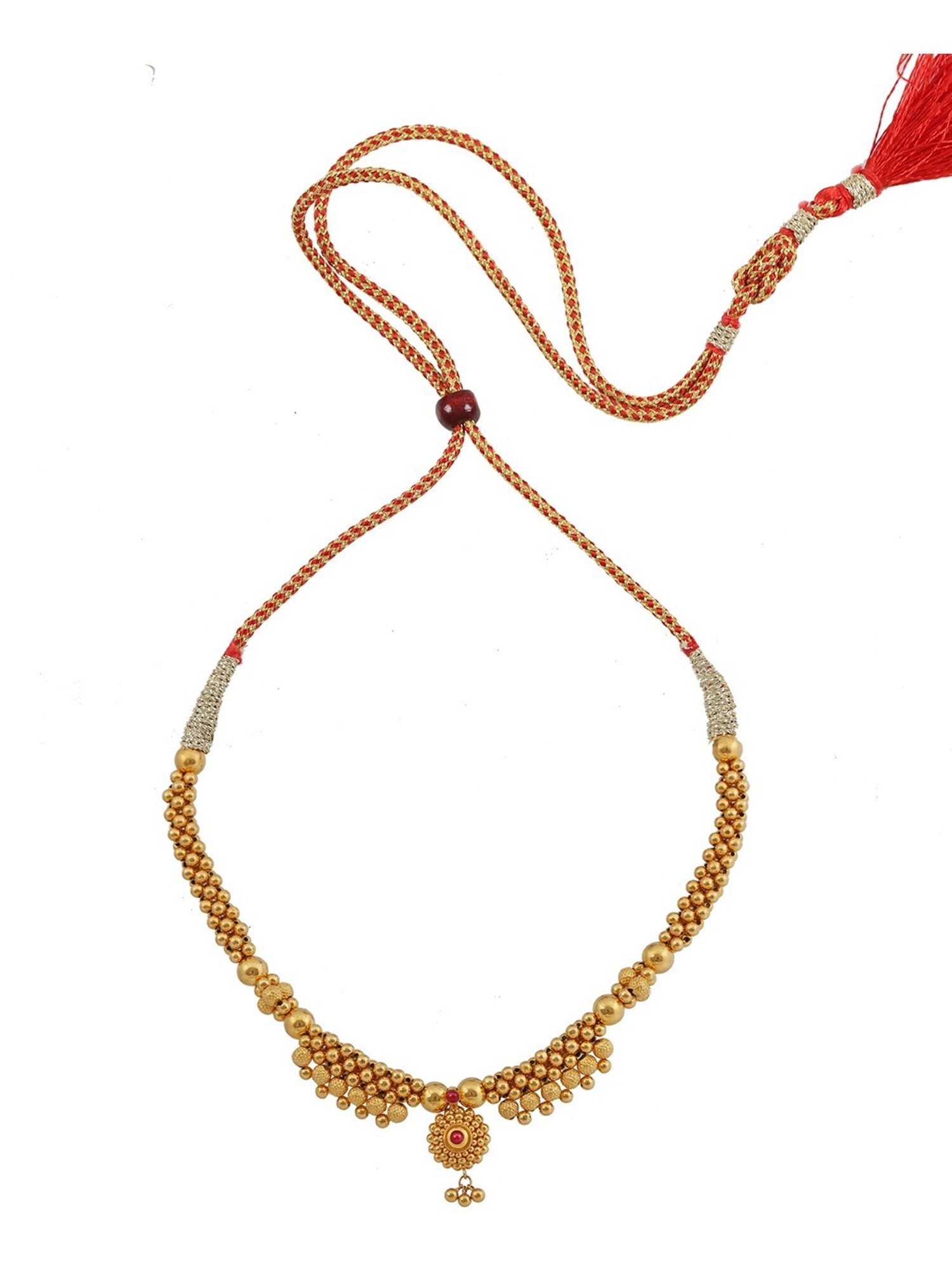 P.N.Gadgil Jewellers Pratha Gold 22k Kolhapuri Thushi Necklace