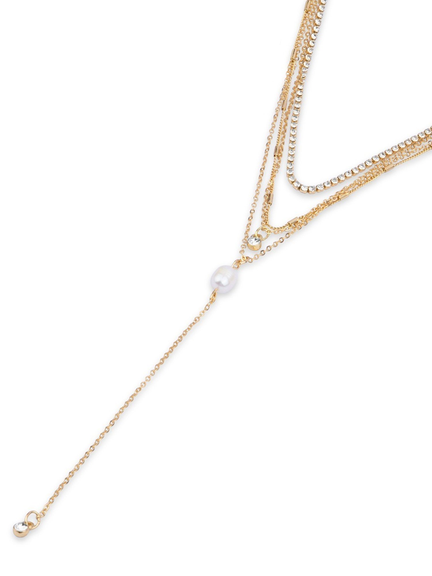 Accessorize London Gold Layered Pearly Necklace