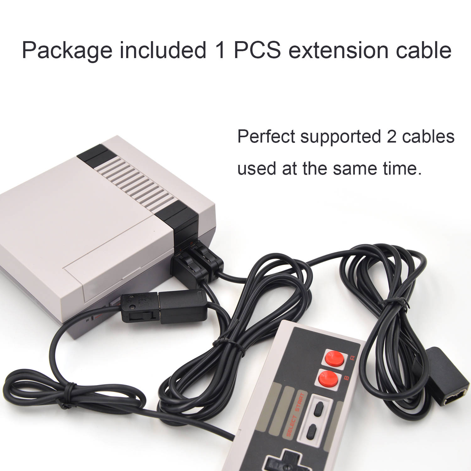 6ft Nes Controller Extension Cable for Nintendo Mini Classic Edition - Black