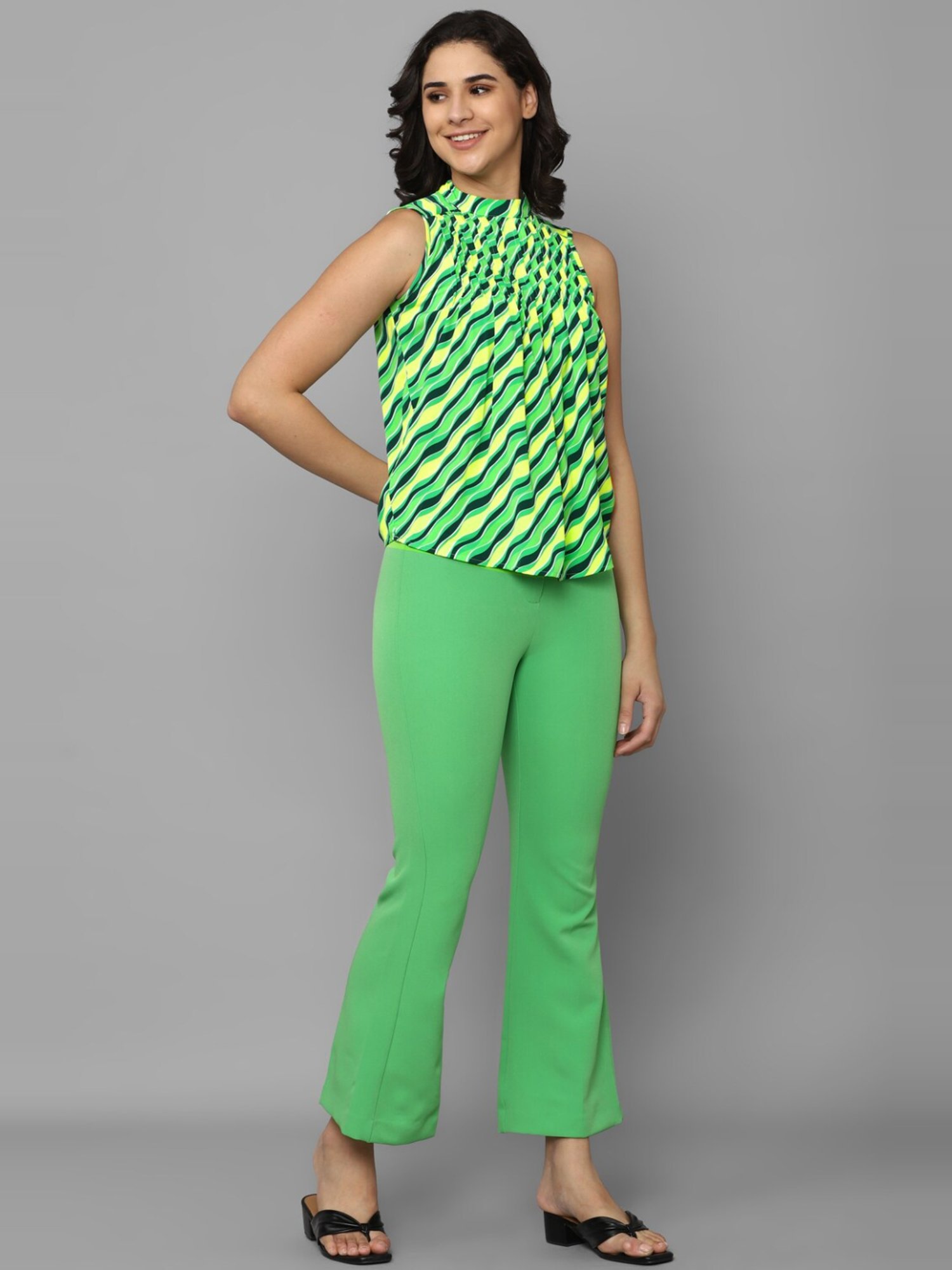 Allen Solly Green Printed Top