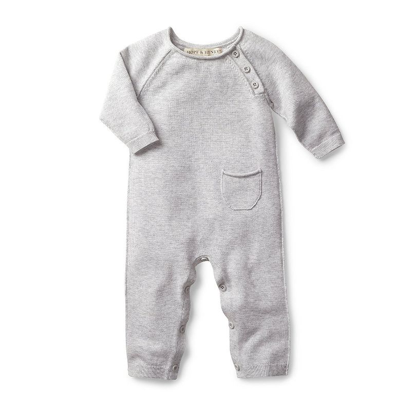 Hope & Henry Toddler Layette Grey Toddler Sweater Romper Size 12-18 Months Light Heather Grey, 12-18 Months