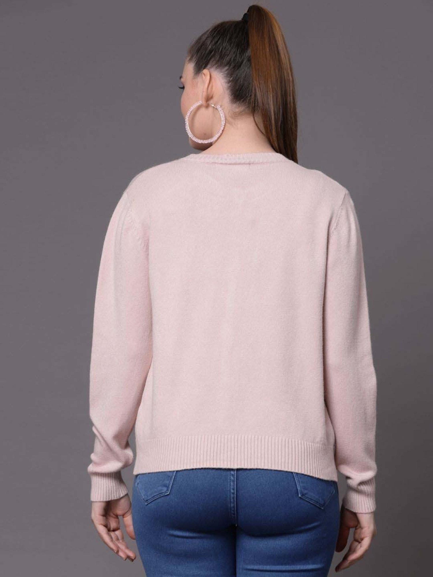 Mafadeny Pink Plain Cardigan With Slip