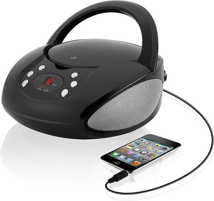 GPX BC112B Radio/CD Player BoomBox - 1 x Disc Integrated - Black LED - CD-DA - 8 Hour Run Time BLACK