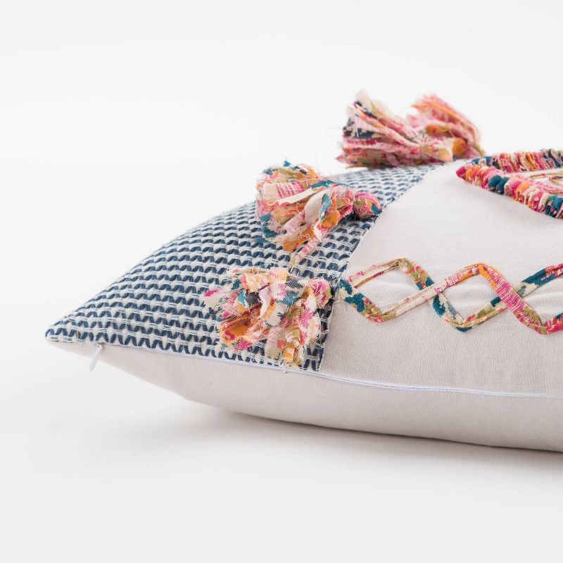 14"x26" Geometric Polyester Filled Pillow Pink - Rizzy Home