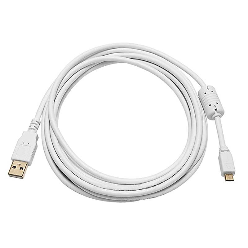 10Feet USB 20 A Male to Micro 5pin Male 2824AWG Cable with Ferrite Core Gold Plated White 108642