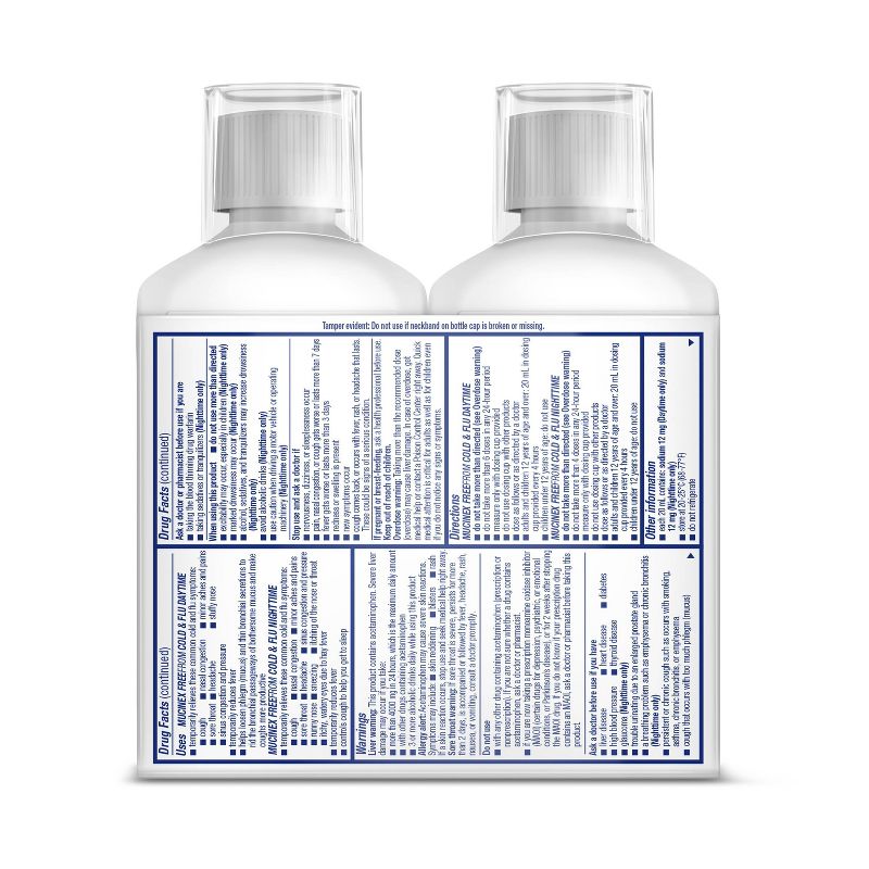 Mucinex Acetaminophen Cold, Flu & Cough Suppressant - Day & Night - 2pk/12 fl oz