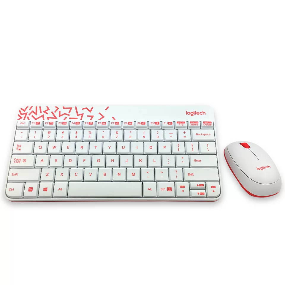 Logitech MK240 Nano Wireless Bluetooth White Keyboard and Mouse Set Slim Office Keyboard