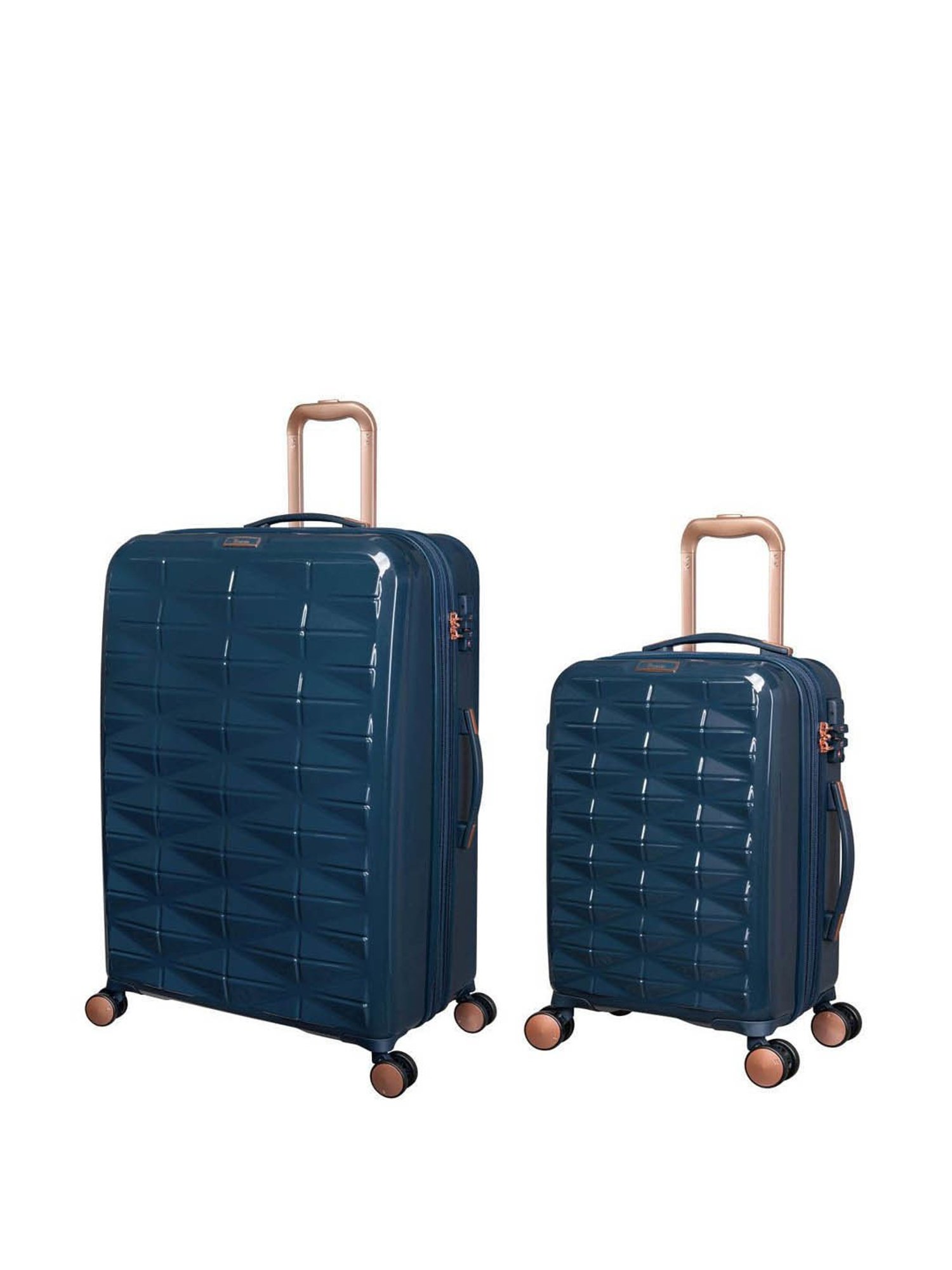it luggage Certify Blue Combo-28 & 20 inches Expandable Hardsided Luggage Trolley with TSA Lock