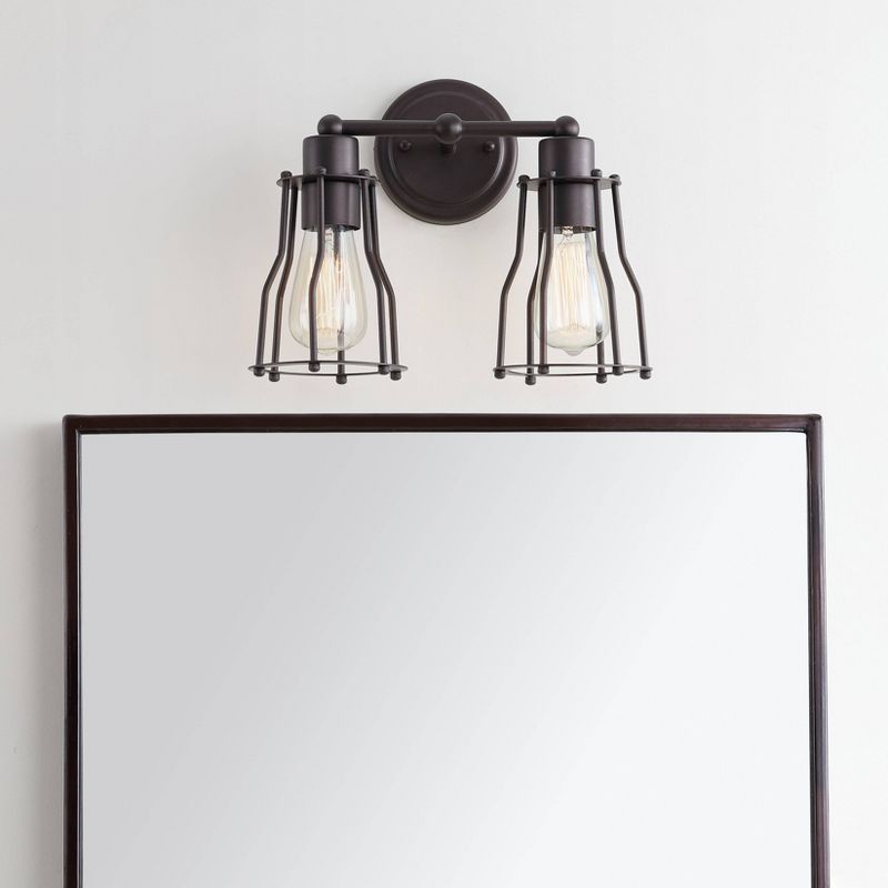 12.5" Metal Evelyn Vanity Wall Light Black - JONATHAN Y