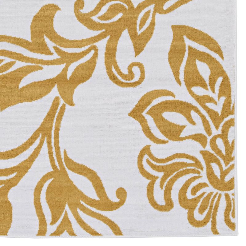 4'8"x7'6" Capri Floral Rug Yellow/White - Linon