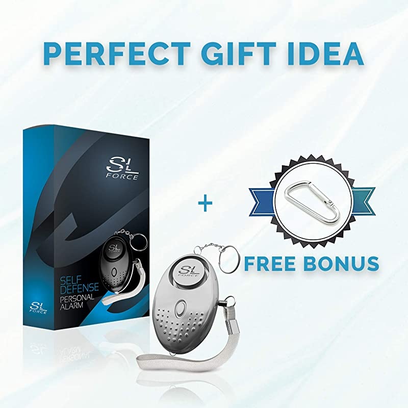 Alarm Siren Song 130dB Safesound Alarms for Women Keychain with LED Light Emergency Self Defense for Kids Elderly Security Sound Whistle Safety Siren Silver