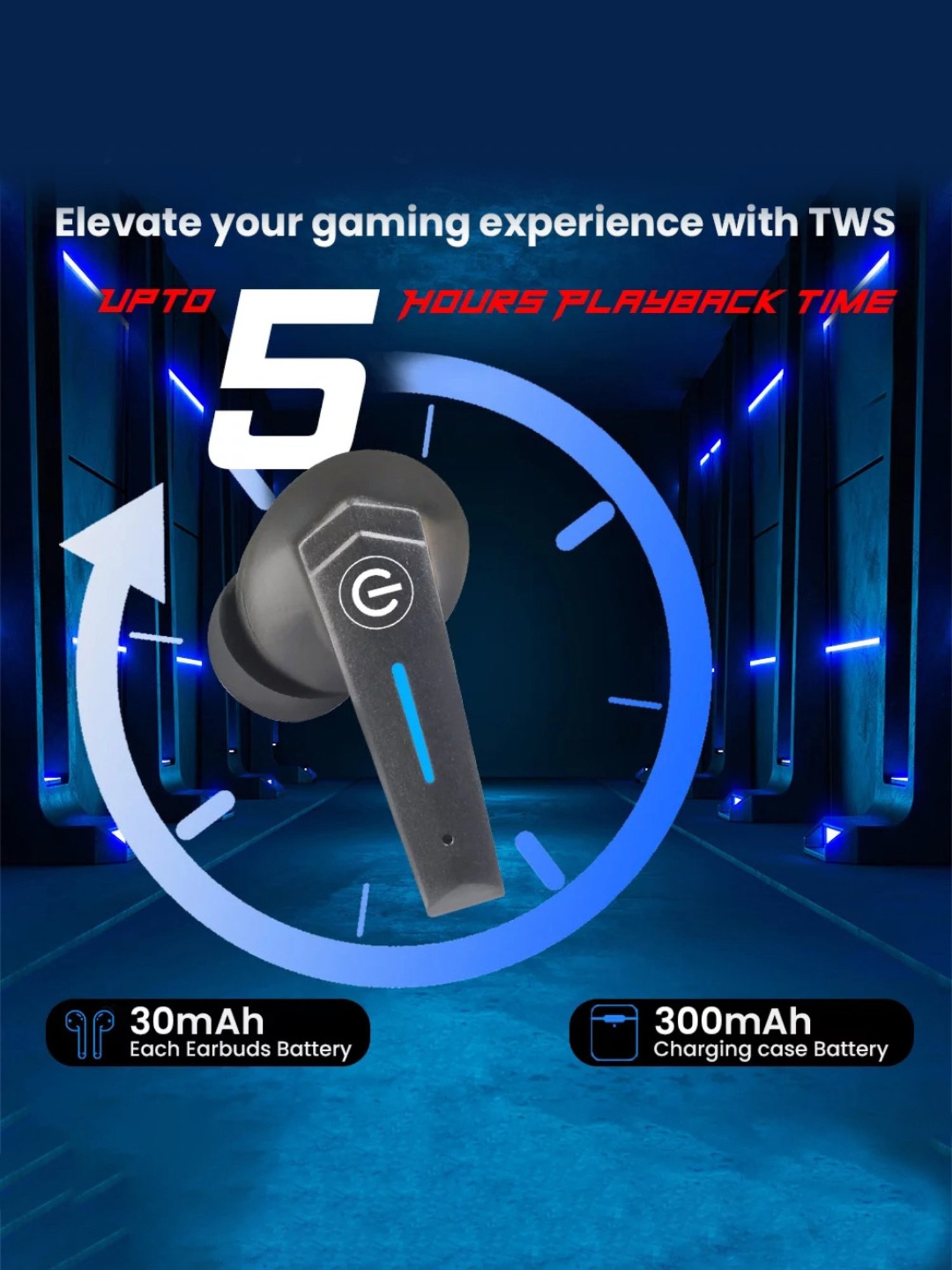 EVM TWS 03 In Ear Bluetooth Earbuds with Standby 100 Hrs (Black, True Wireless)