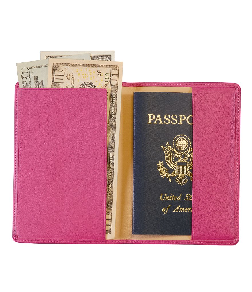 ROYCE New York RFID Blocking Black Lettered Passport Case