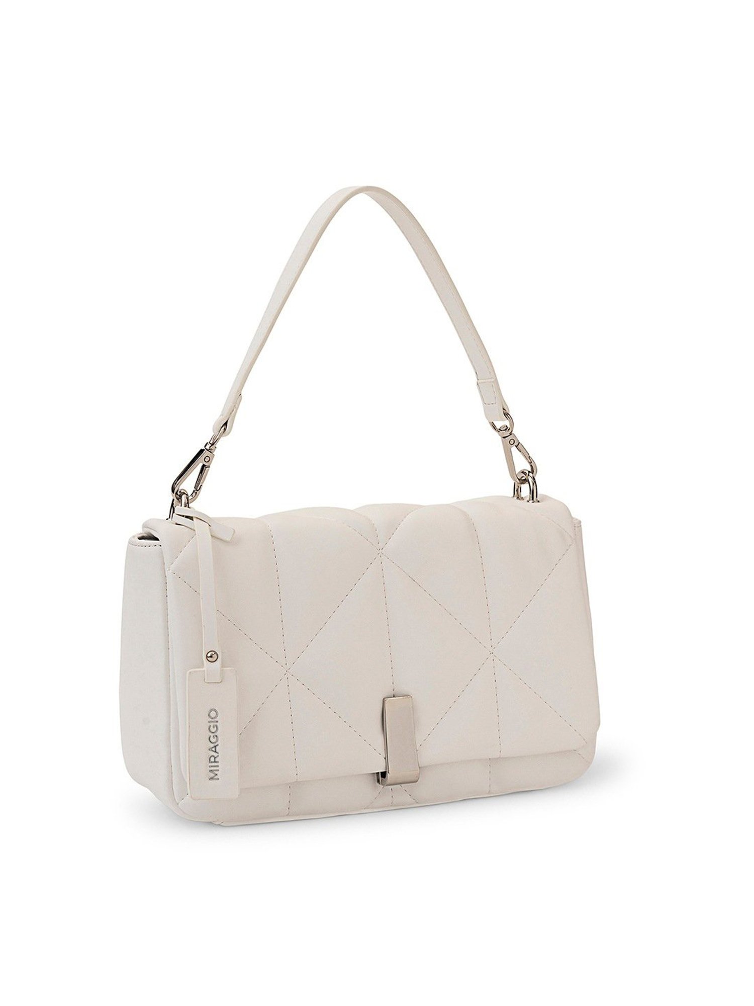Miraggio Genevieve White Quilted Cross Body Bag