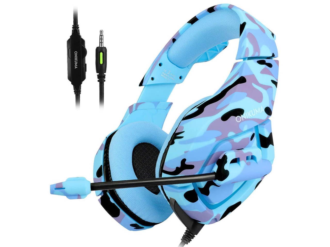 Gaming Headset K1 PC Gamer Stereo Wired Over Ear Noise Cancelling Headphones with Microphone, Volume Control for PlayStation 4 Laptop Tablet Mobile Phone