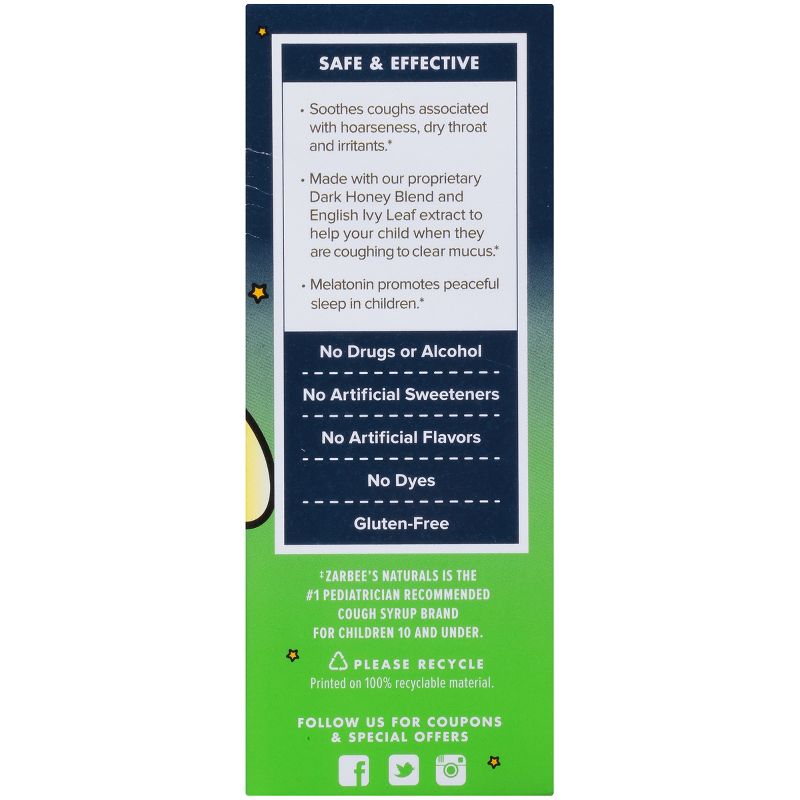 Zarbee's Naturals Children's Nighttime Cough Syrup & Mucus Reducer Liquid - Natural Grape - 4 fl oz