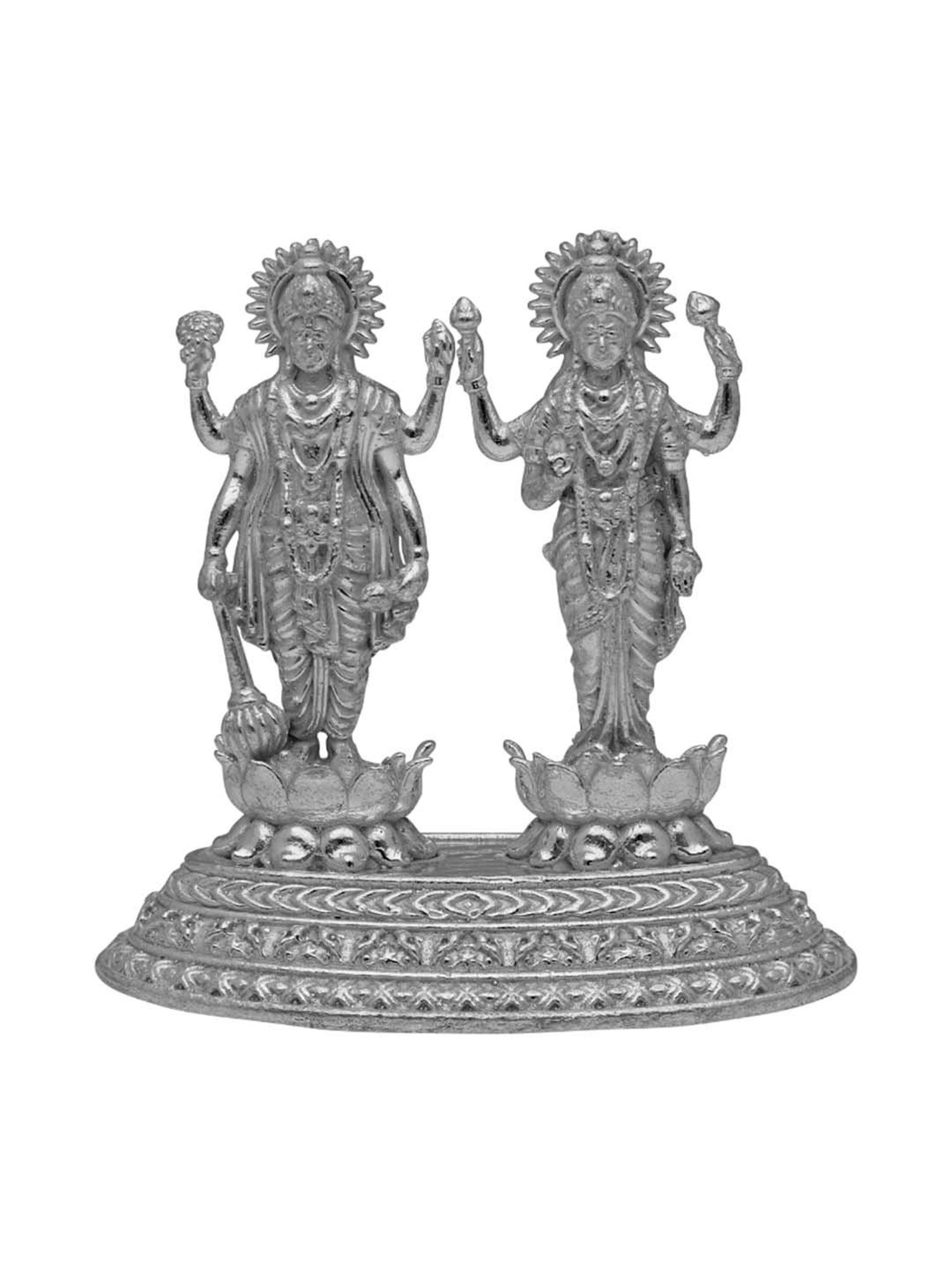Sri Jagdamba Pearls 0.8 Silver Lakshmi Narayan Idol