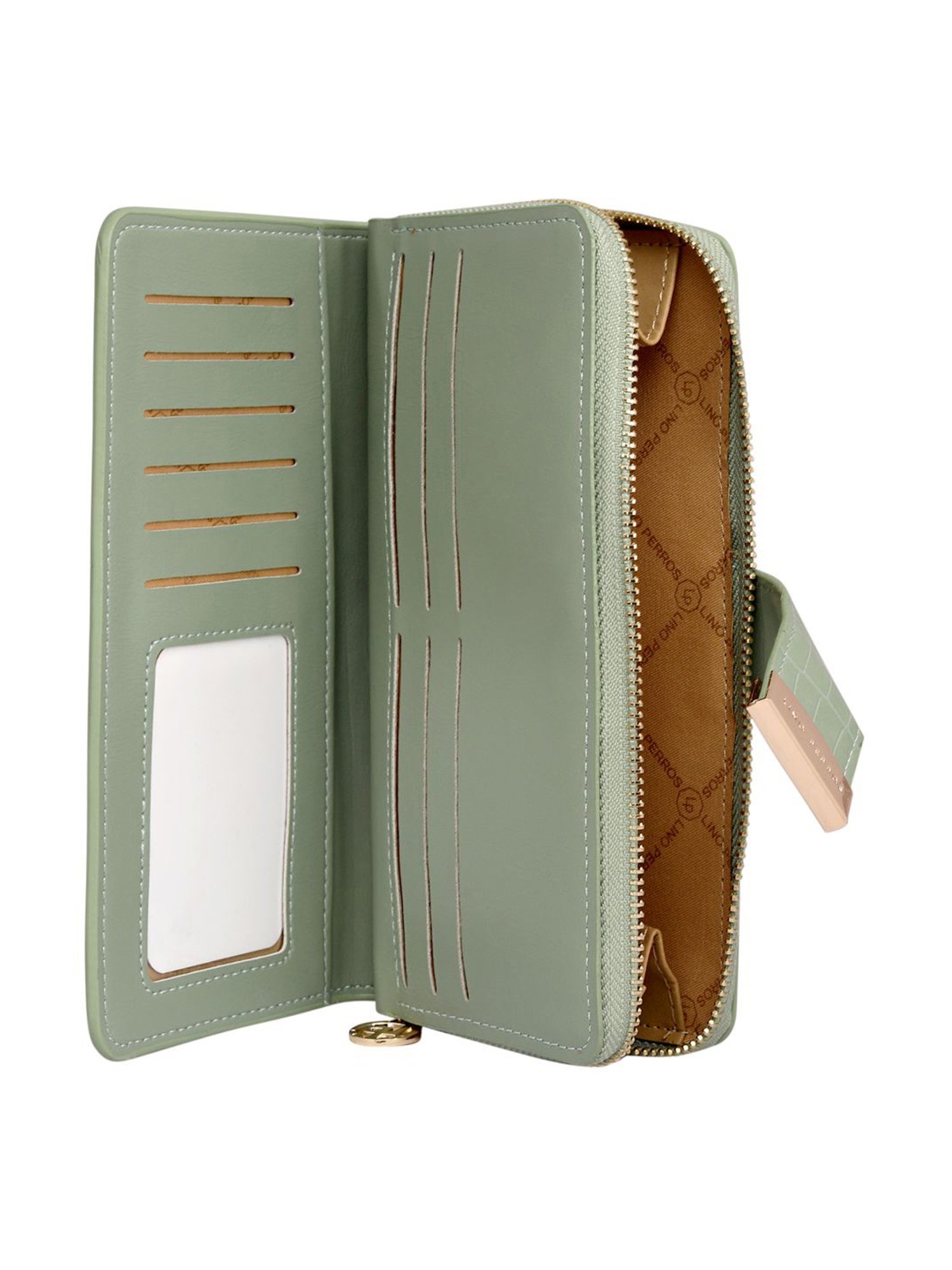 Lino Perros Green Textured Bi-Fold Wallet for Women