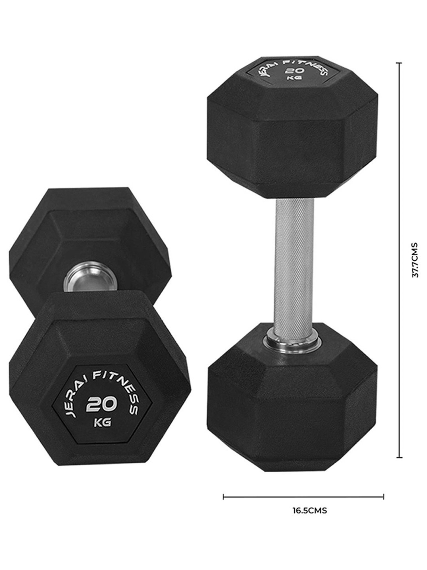 Jerai Fitness JDDK20 Diamond Cut Dumbbells (Black)