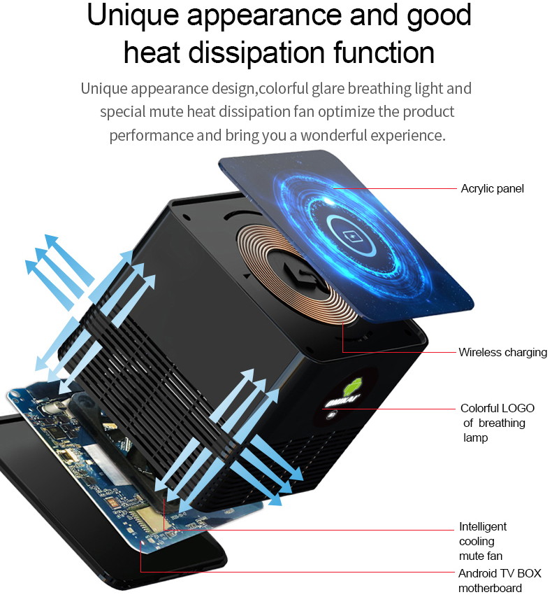 H96 Max+ 4K Ultra HD Full HD Media Player Smart TV BOX with Remote Controller, Android 9.0, RK3328