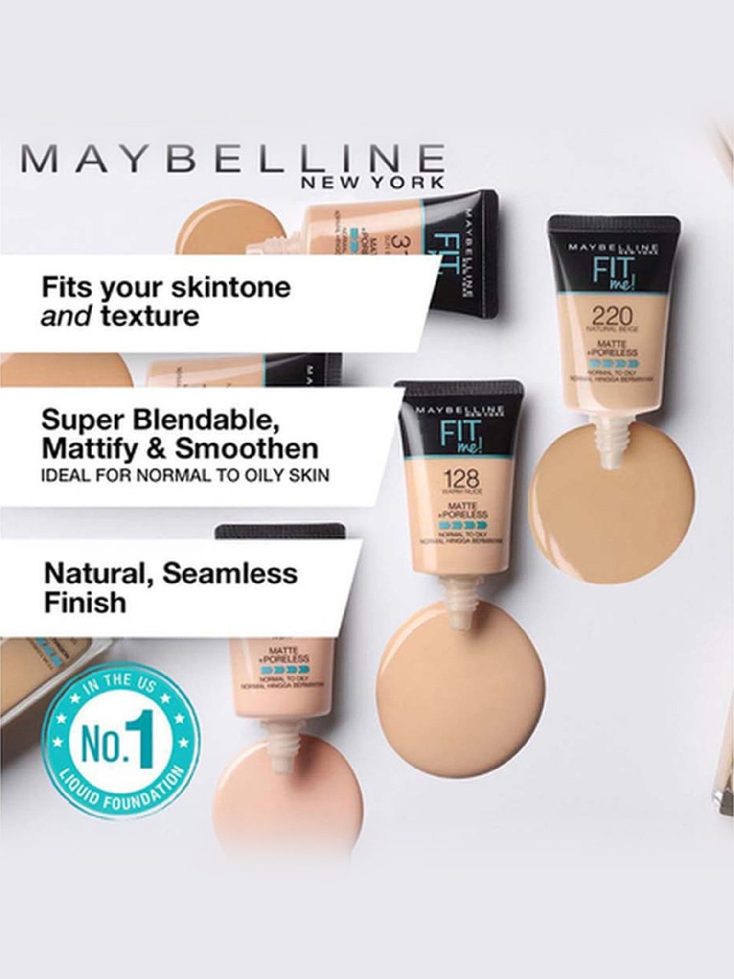 Maybelline New York Fit Me Matte+Poreless Liquid Foundation 115 Ivory - 18 ml