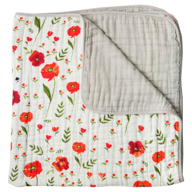 Little Unicorn 4-Layer Cotton Swaddle Blanket - Summer Poppy