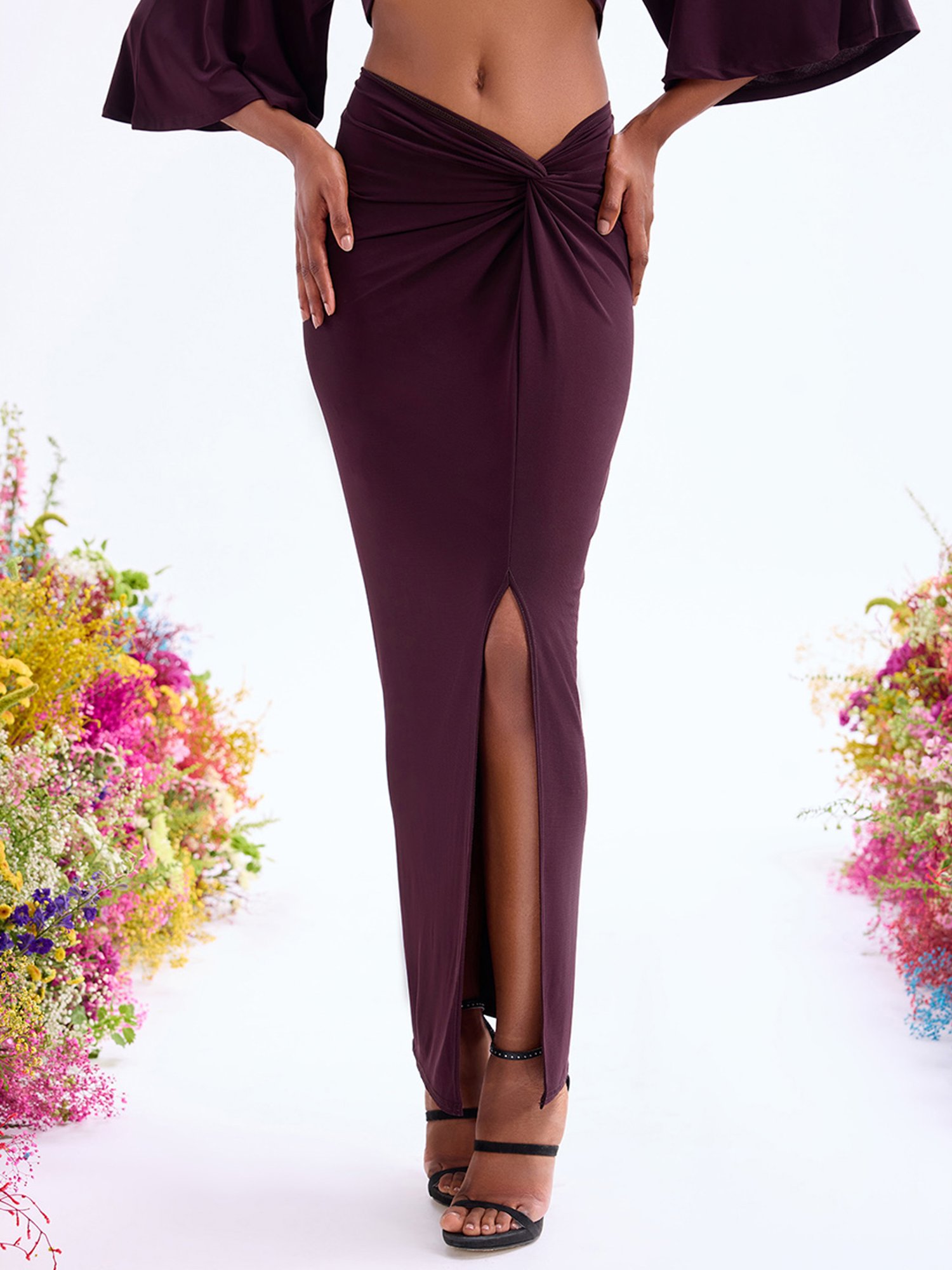 Cover Story Brown Maxi Skirt