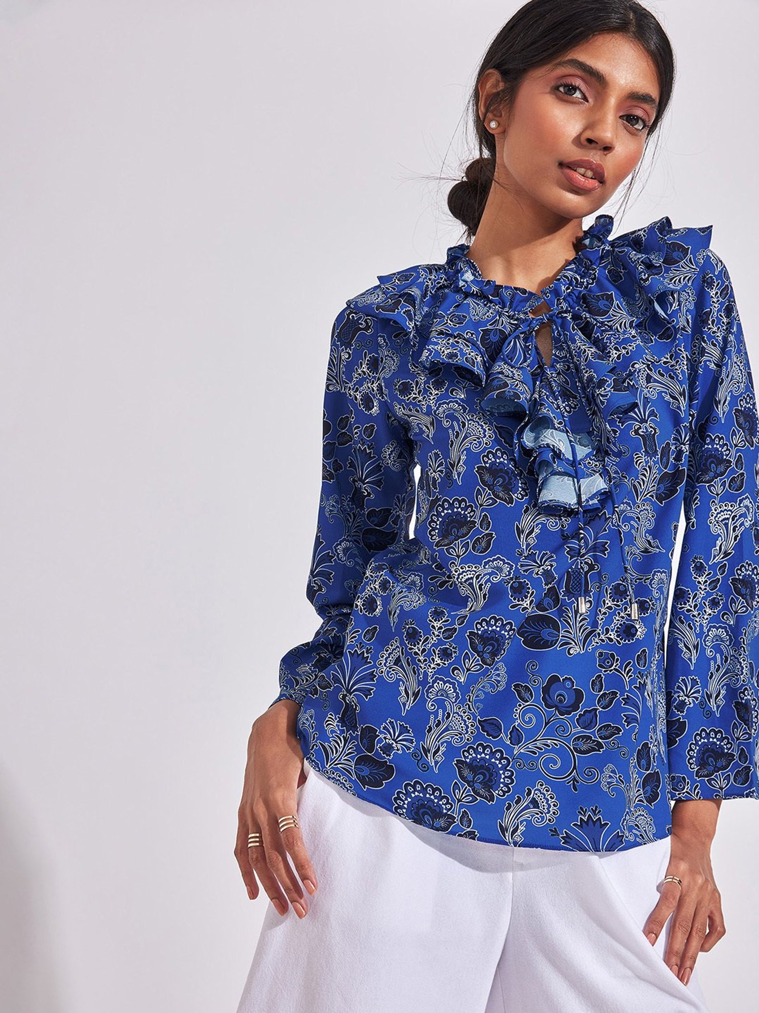 The Label Life Blue Floral Top