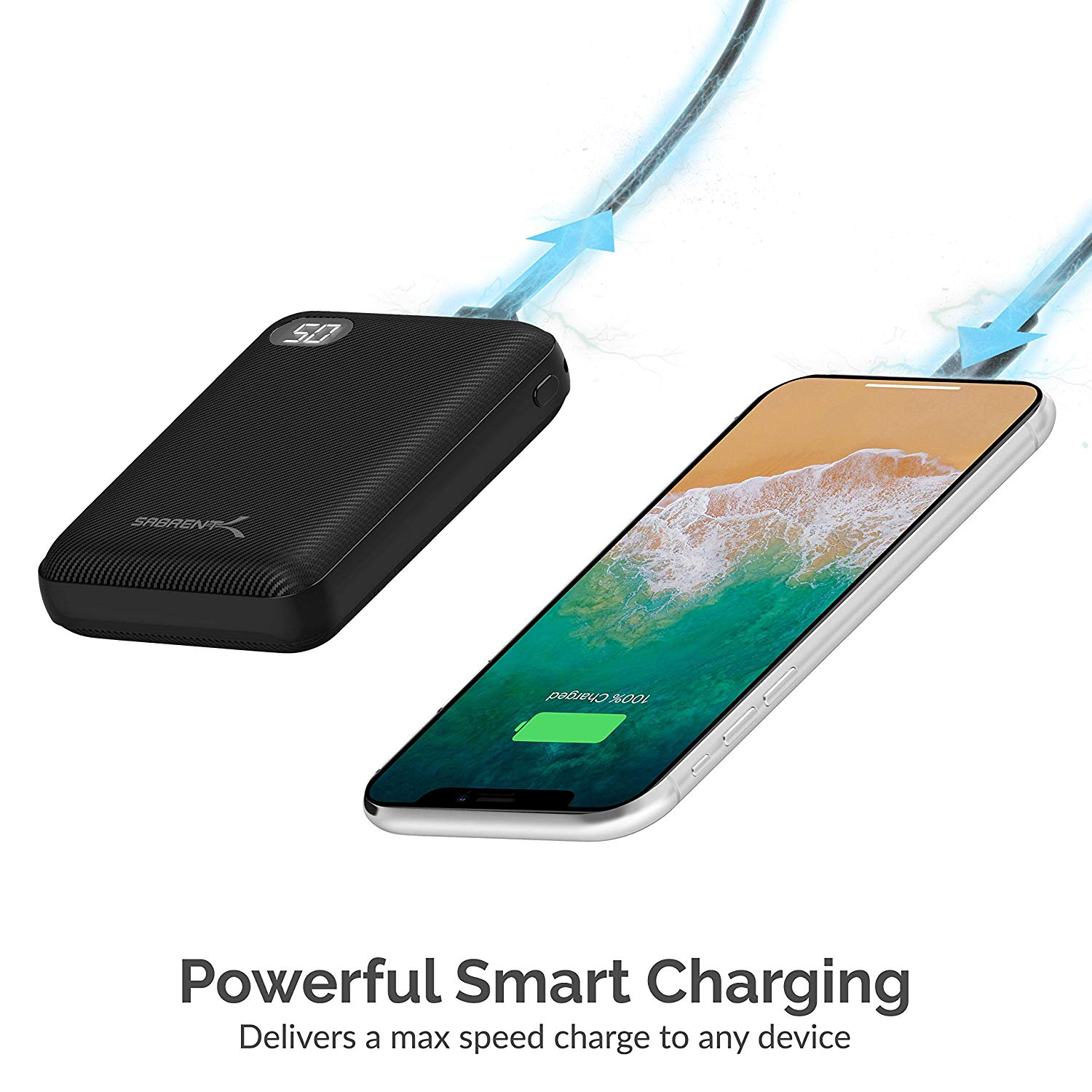 Sabrent 10000 mAh Mini Power Bank Portable Charger - One Cable Solution (PB-YS10)
