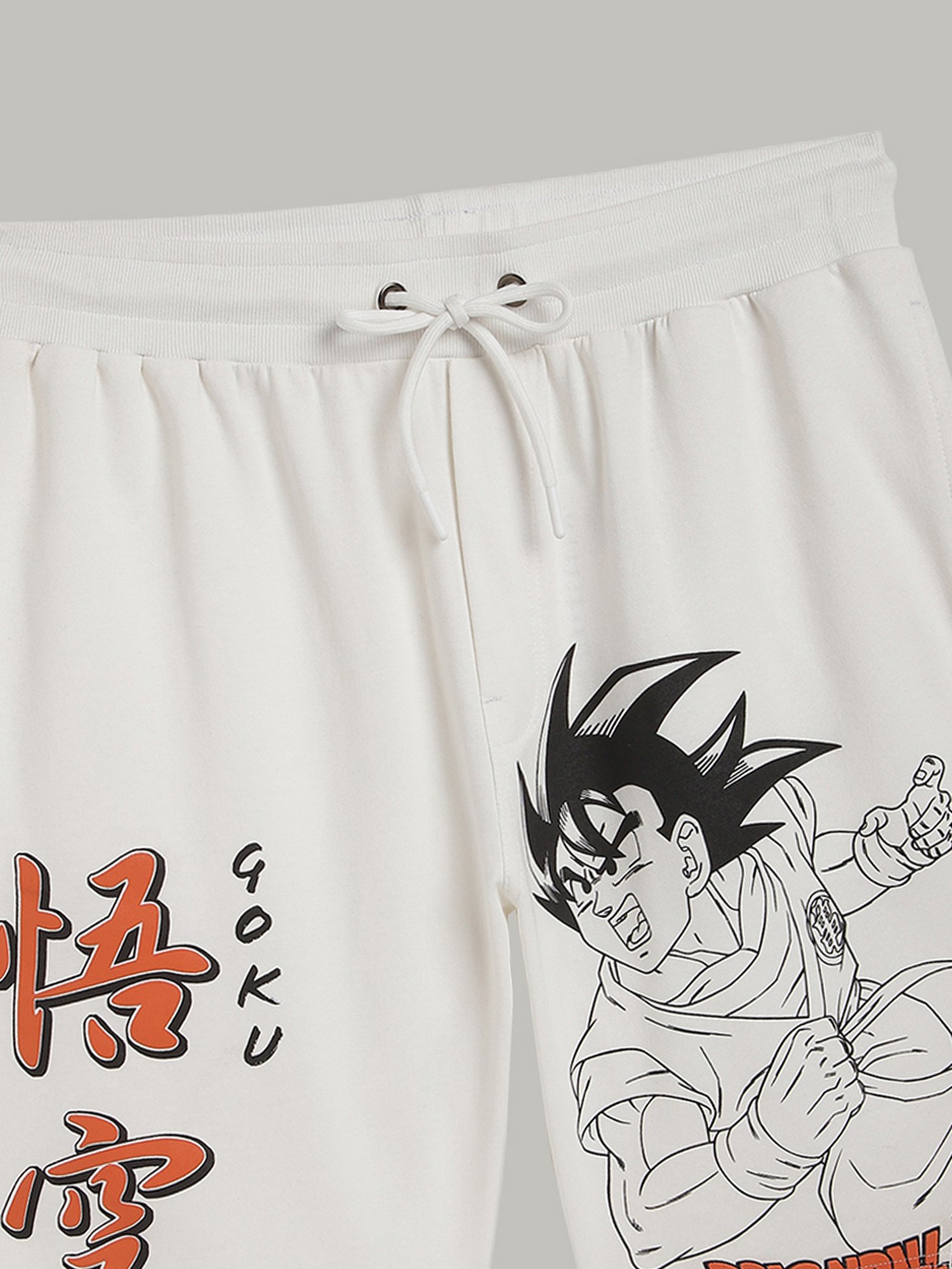 Free Authority Black & White Regular Fit Dragon Ball Z Printed Trackpants & Shorts Set