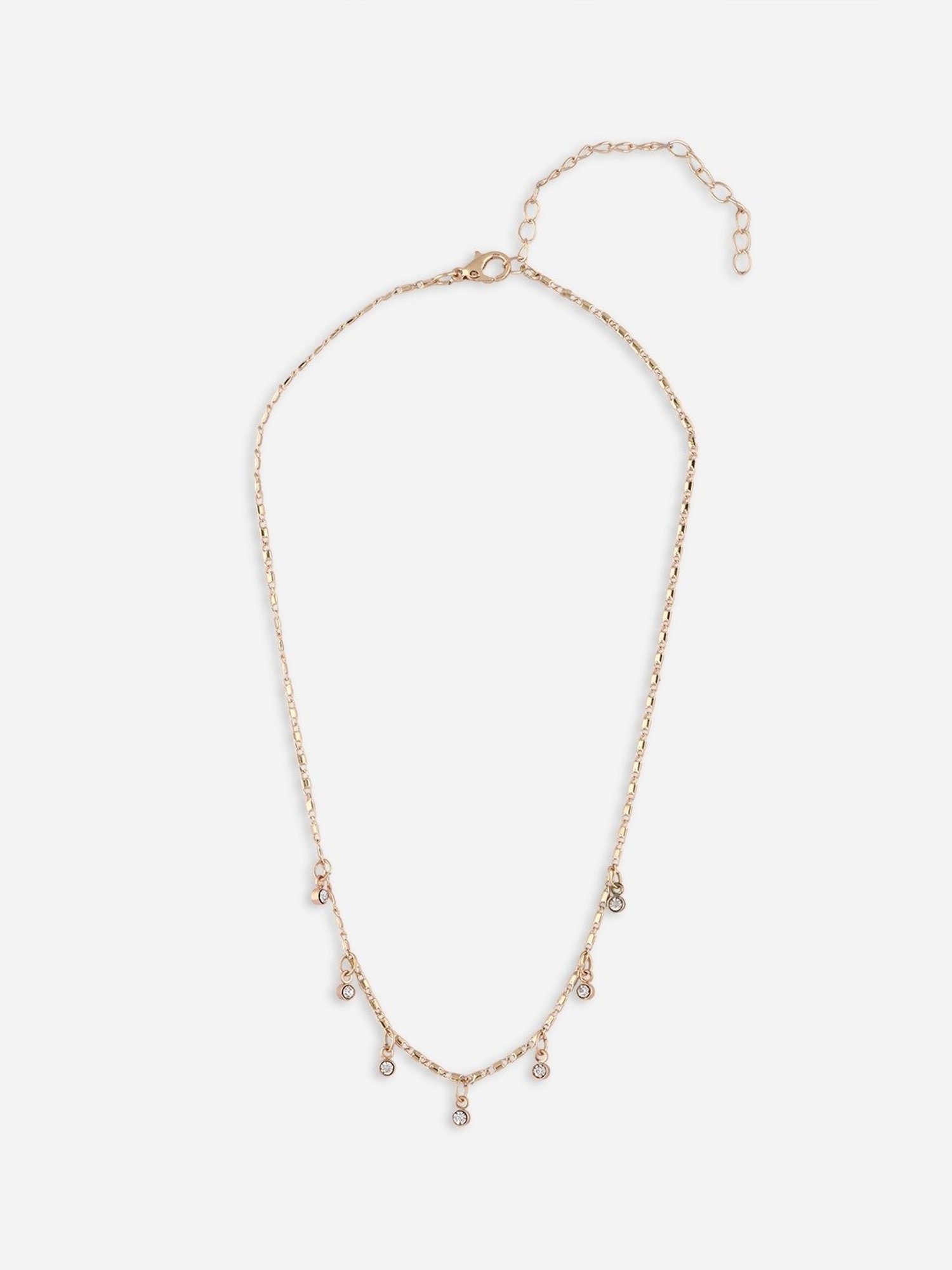 ToniQ Sightly Multi CZ Casual Look Alloy White Necklace for Women