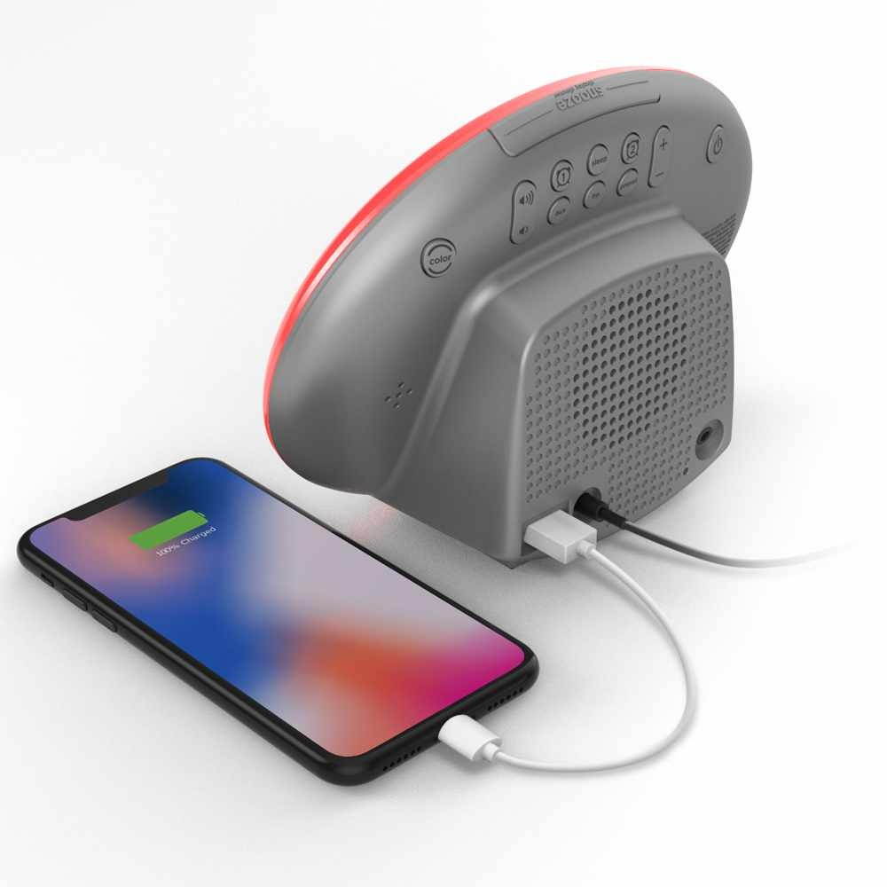 iHome FM Color Changing Alarm Clock Radio with USB Port Silver Speakers and Alarm Clocks