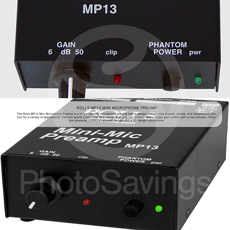 MP13 Mini Microphone Preamp and Accessory Bundle w/Headphones + Fibertique Cloth + More