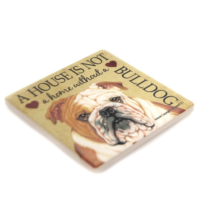 Animal 4.0" Bulldog - House Stone Coaster Easel Sjt Enterprises  -  Coasters