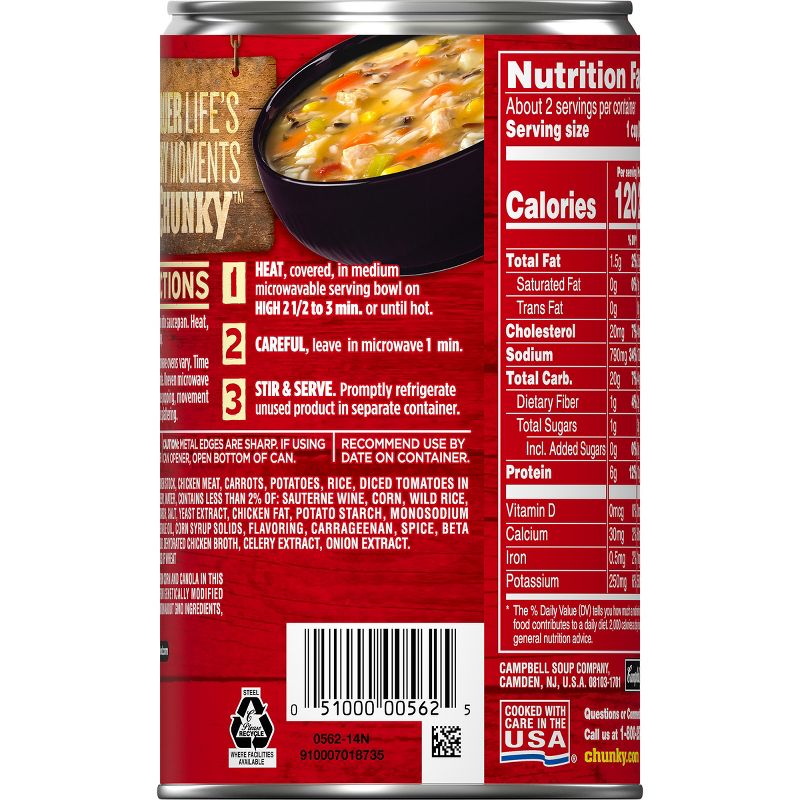 Campbell's Chunky Savory Chicken with White & Wild Rice Soup 18.8oz