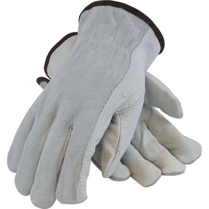 Memphis Grain Goatskin Driver Gloves White Large 12 Pairs 3601L