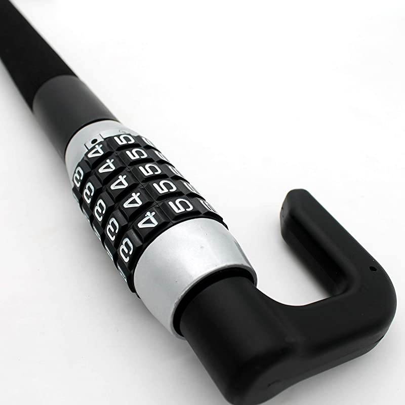 Car Steering Wheel airbag Lock Safe Rotary Lock Comfortable and Durable Universal SUV car Van Truck Heavy Truck Lock Double Hook Retractable AntiTheft Lock Device 5Digit Password Black