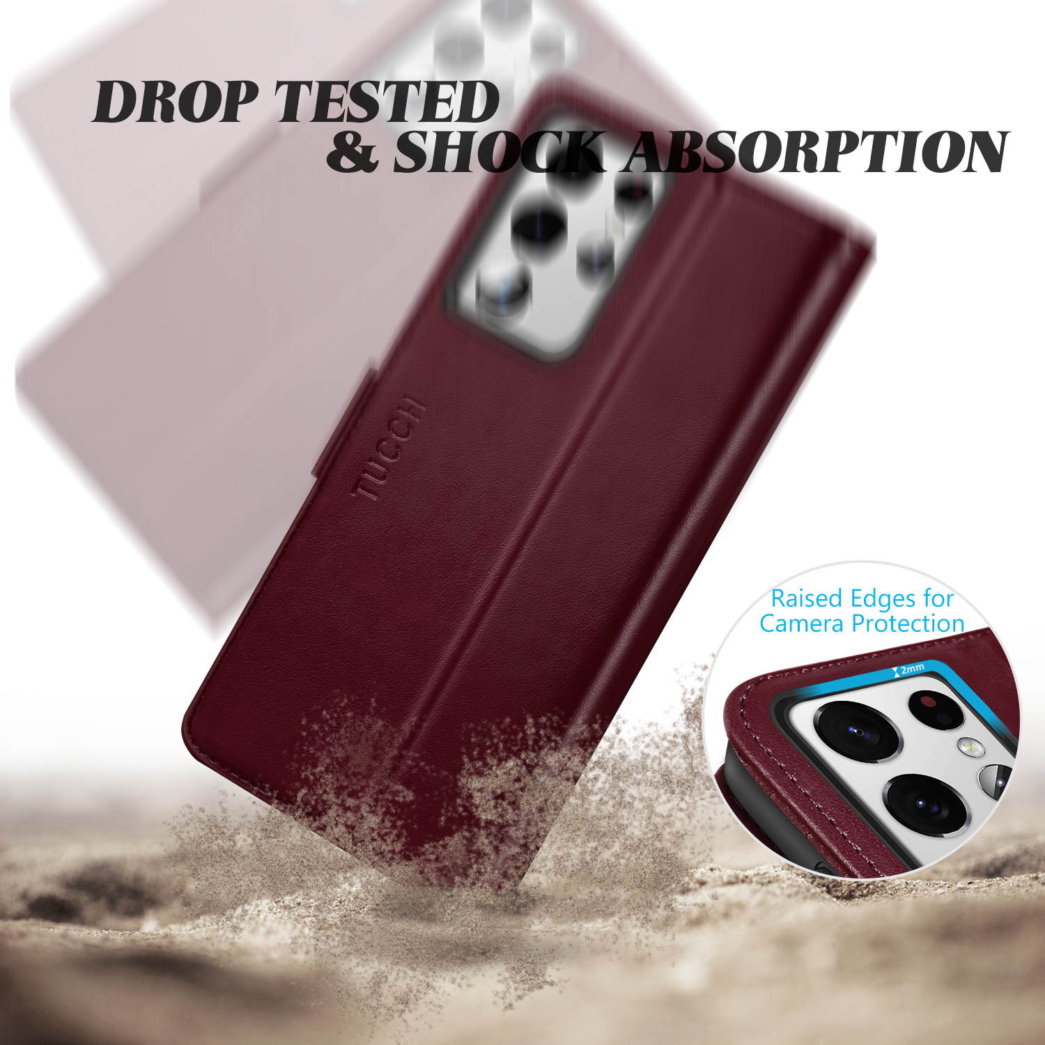 TUCCH Galaxy S21 Ultra Wallet Case, Magnetic Shockproof PU Leather Case with[Kickstand][RFID Blocking][TPU Shell] Protective Flip Cover Compatible with Galaxy S21 Ultra 5G (6.8''), Myrtle Green