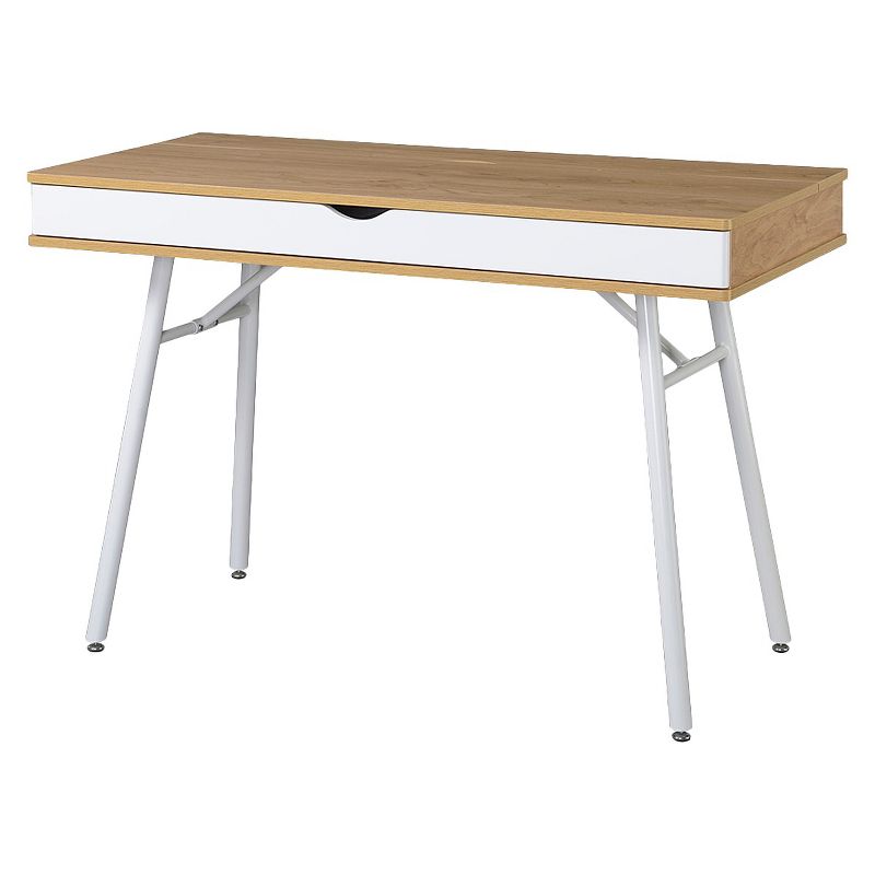 Modern Multi Storage Computer Desk with Storage Beige/White - Techni Mobili