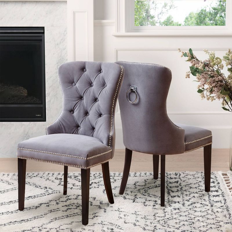 Monet Tufted Velvet Dining Chair Gray - Abbyson Living