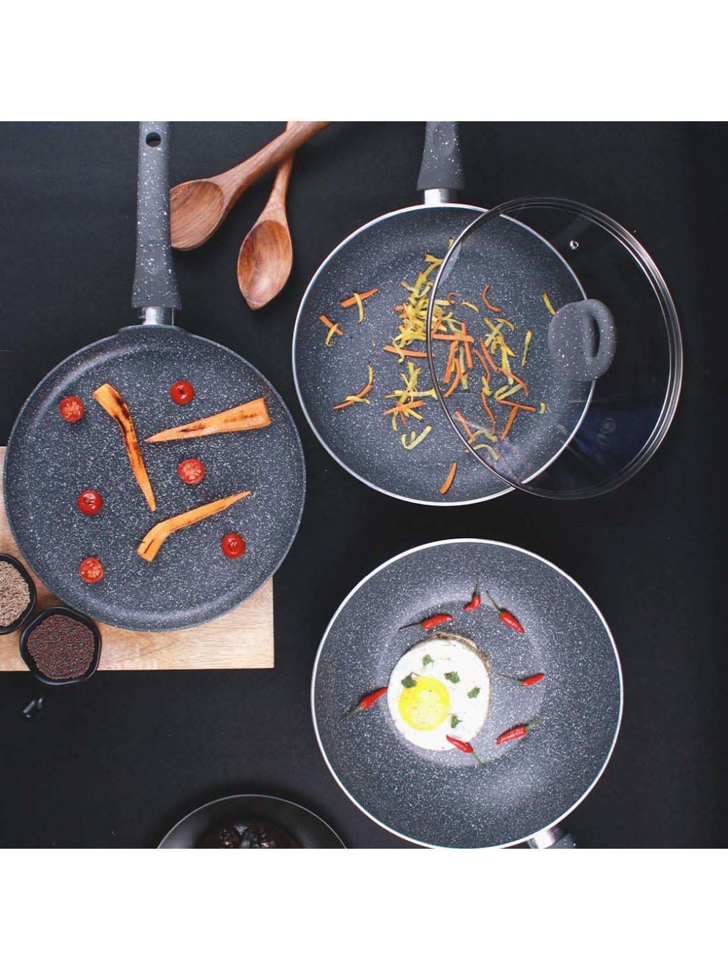 Wonderchef Granite Non-stick 4 Piece Cookware Set