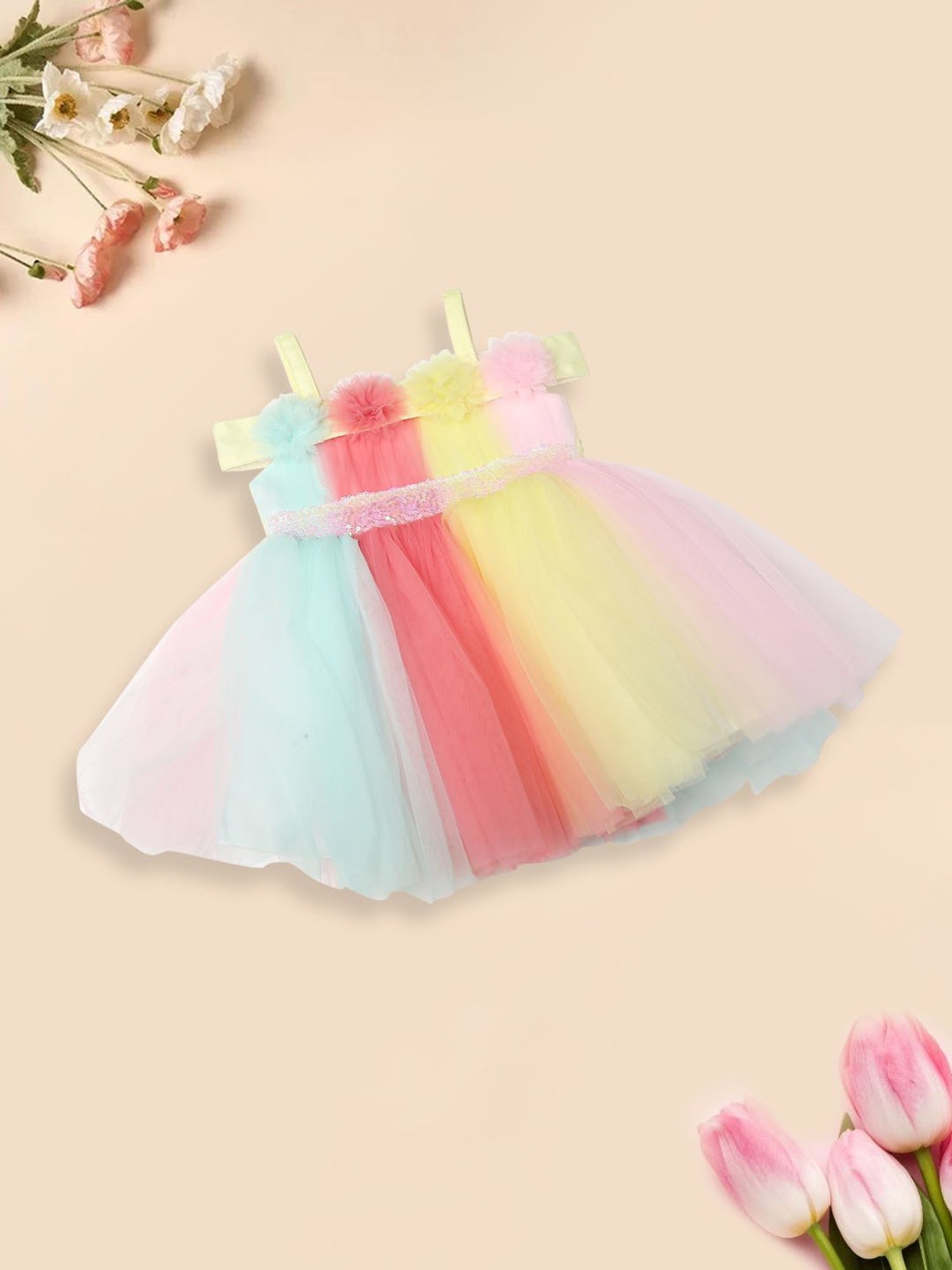 Mee Mee Kids Multicolor Embellished Dress