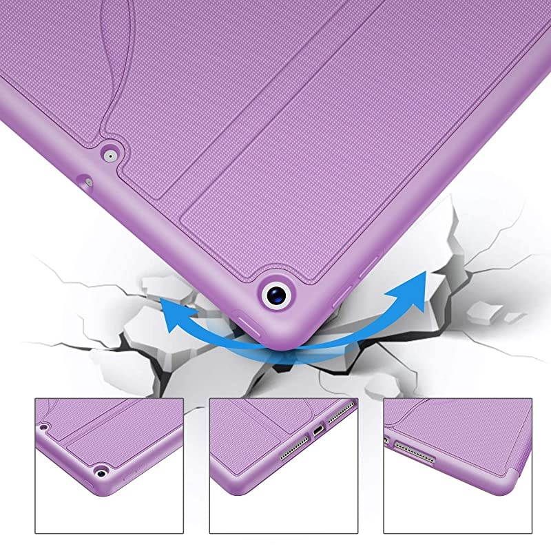 Case for iPad 102 20202019 iPad 8th7th Generation Luxury Series Builtin Pencil Holder + 6 Magnetic Stand Angles + 360 Full Protection + Premium PU Leather SleepWake Cover Violet